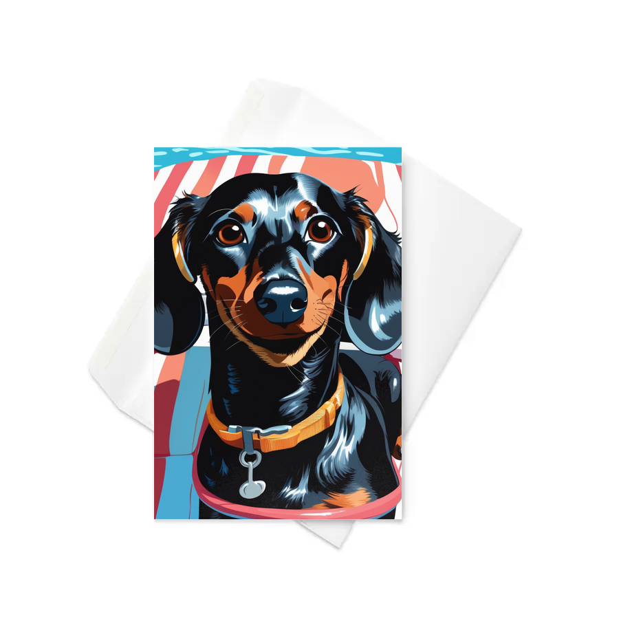PugMug Custom Black Dachshund Greeting Card