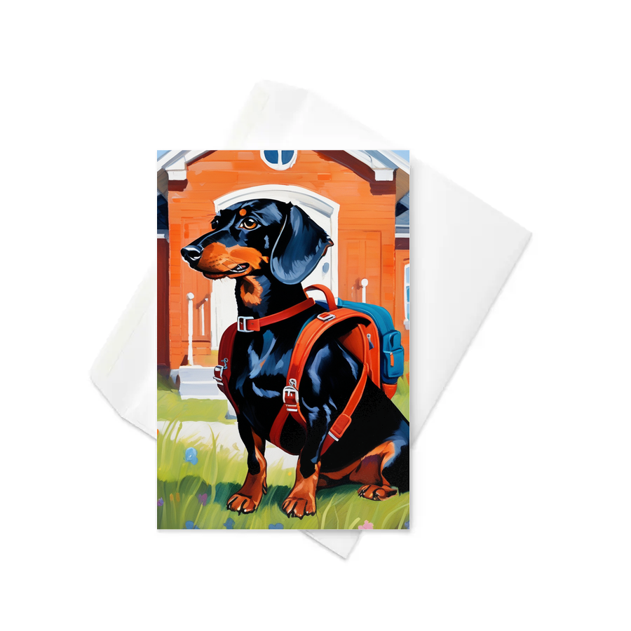 PugMug Custom Black Dachshund Greeting Card