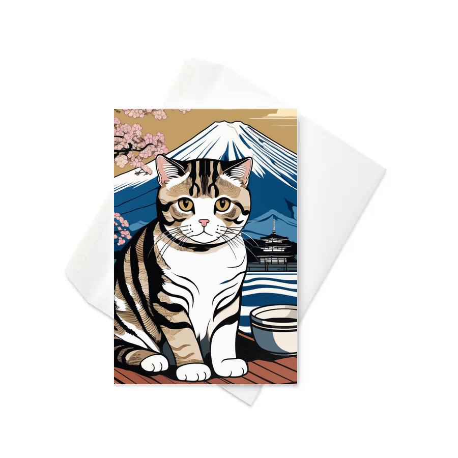 PugMug Custom Tabby Scottish Fold Cat Greeting Card