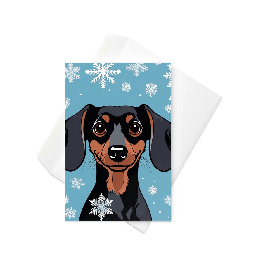 PugMug Custom Black Dachshund Greeting Card