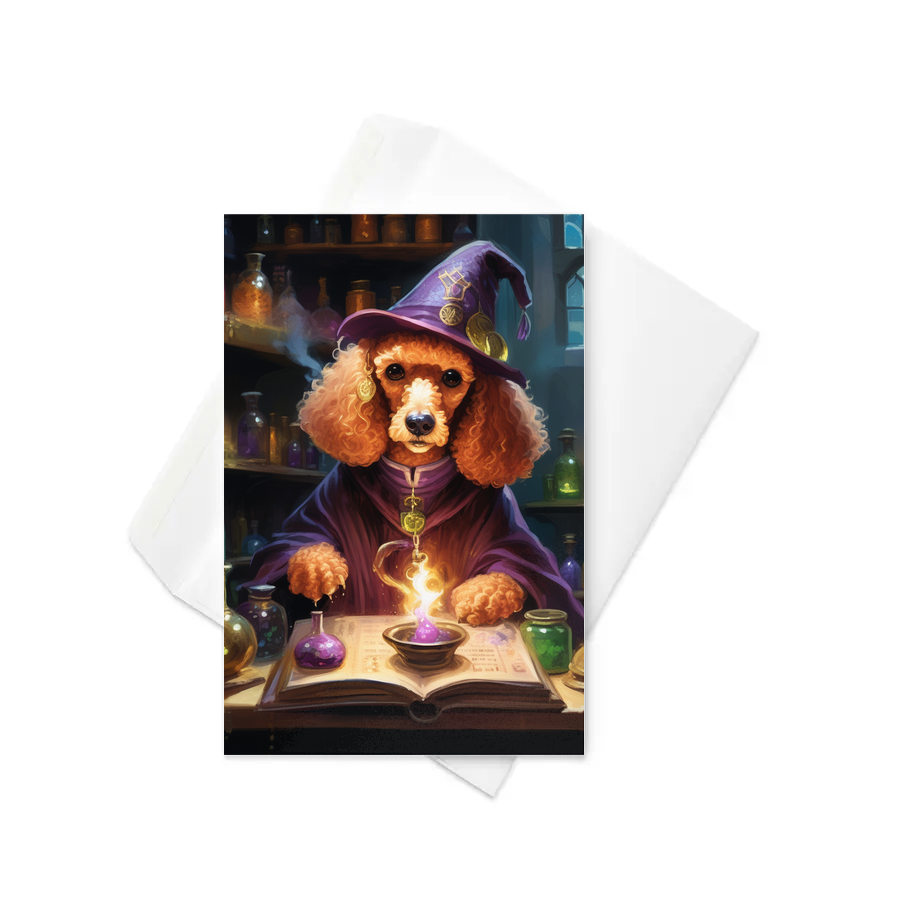 PugMug Custom Tan Poodle Greeting Card