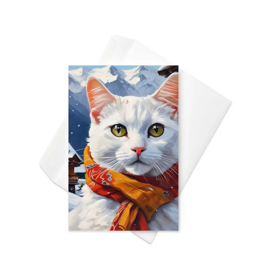PugMug Custom White Companion Cat Greeting Card