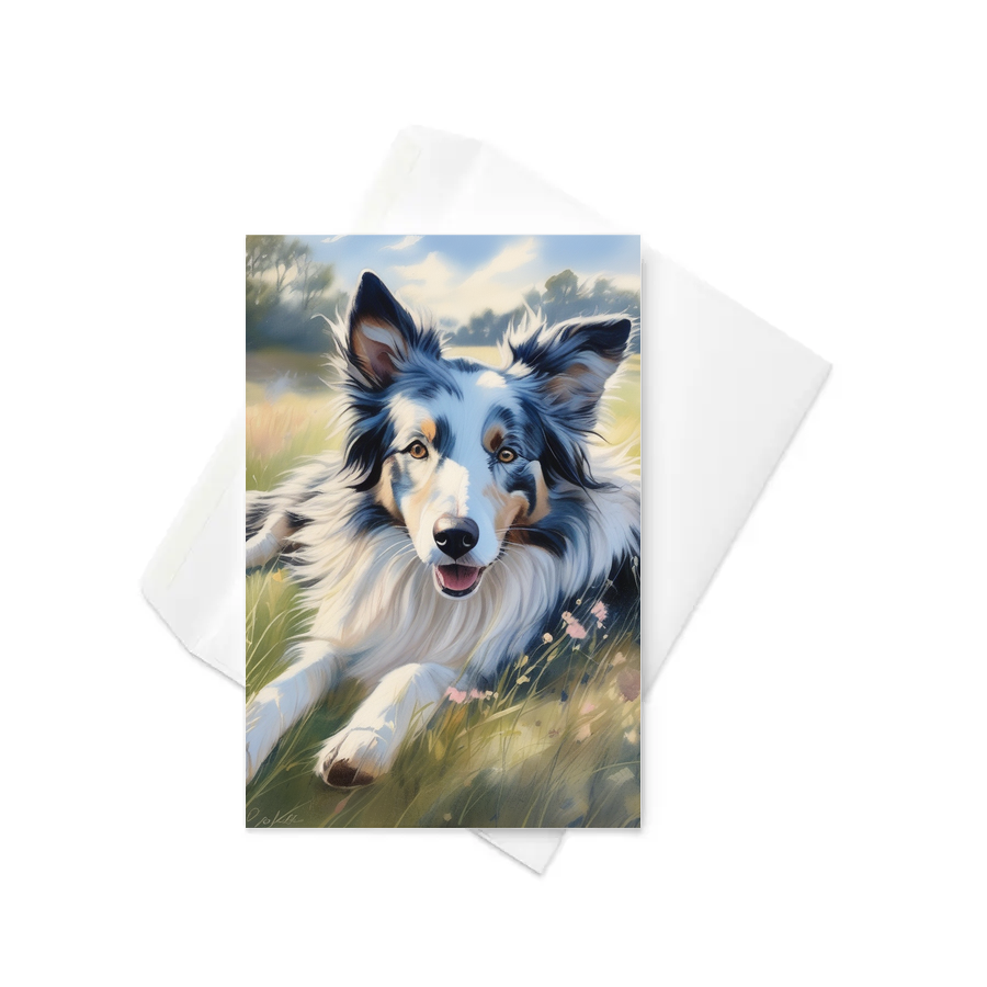PugMug Custom Blue Merle Border Collie Greeting Card