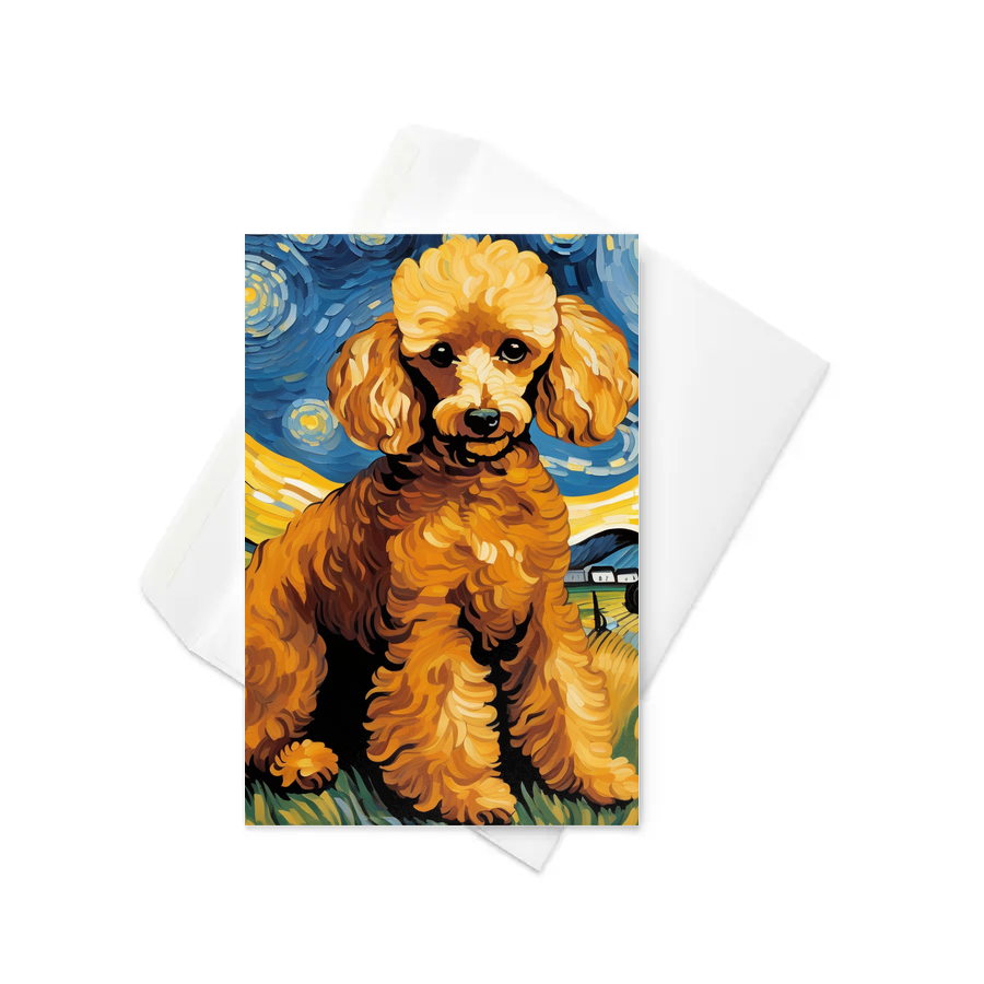 PugMug Custom Tan Poodle Greeting Card