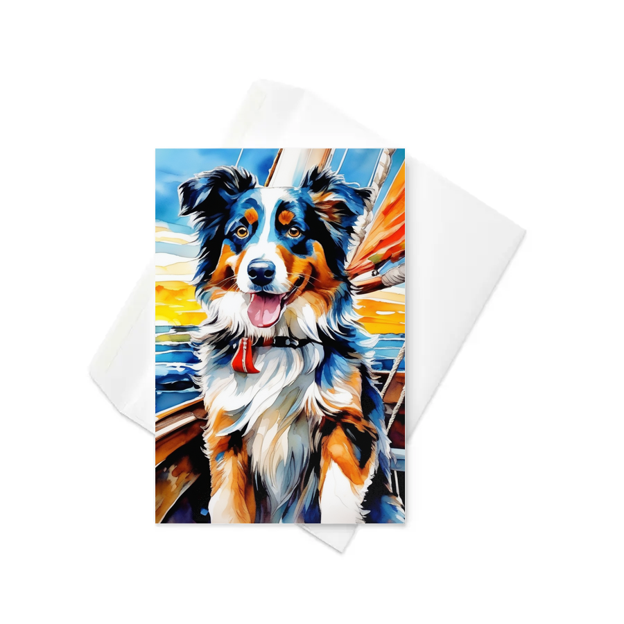 PugMug Custom Australian Shepherd Dog Greeting Card