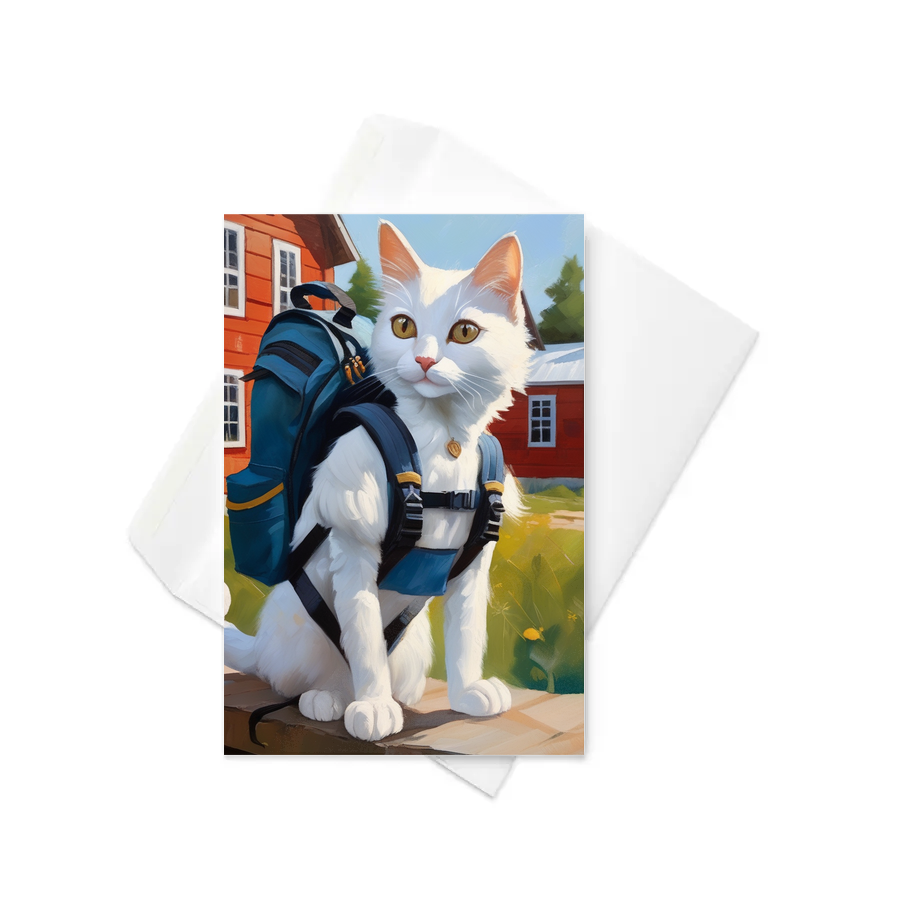 PugMug Custom White Companion Cat Greeting Card