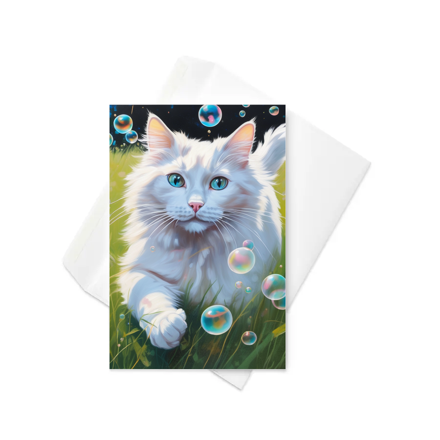 PugMug Custom White Ragdoll Cat Greeting Card