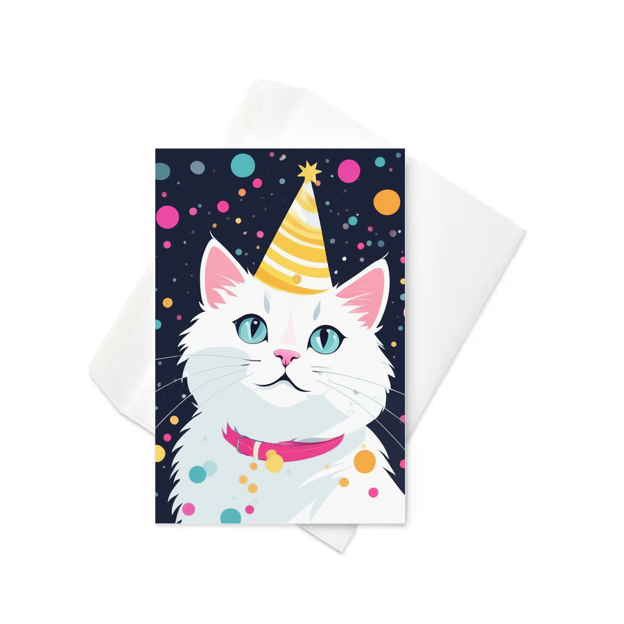 PugMug Custom White Companion Cat Greeting Card