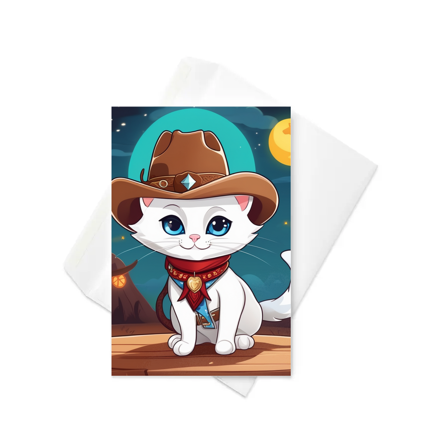 PugMug Custom White Companion Cat Greeting Card