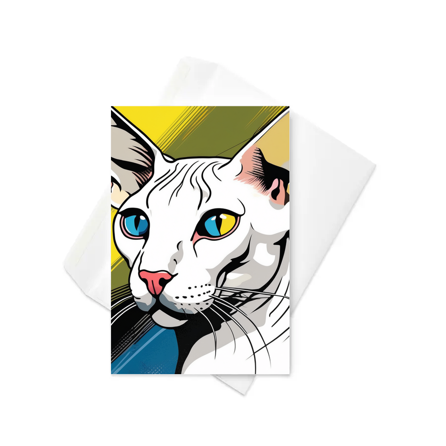 PugMug Custom White Sphynx Cat Greeting Card