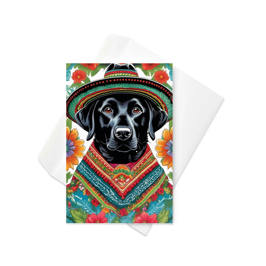 PugMug Custom Black Labrador Retriever Greeting Card