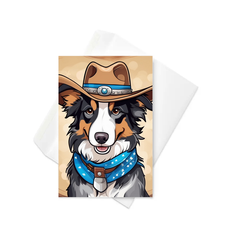 PugMug Custom Blue Merle Border Collie Greeting Card