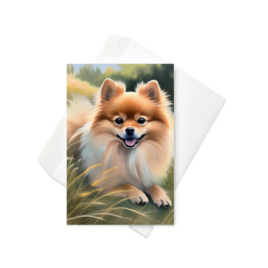 PugMug Custom Tan Pomeranian Greeting Card