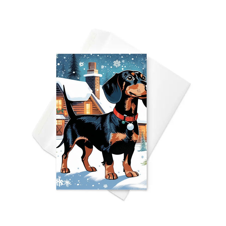 PugMug Custom Black Dachshund Greeting Card