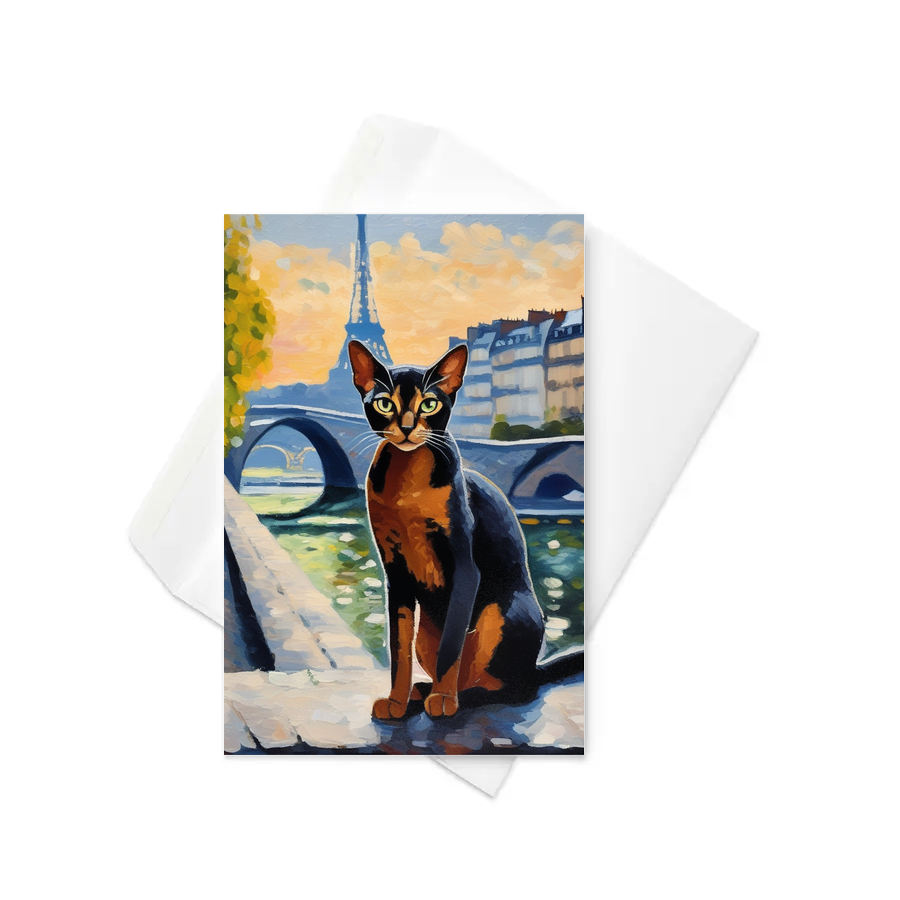 PugMug Custom Black Abyssinian Cat Greeting Card