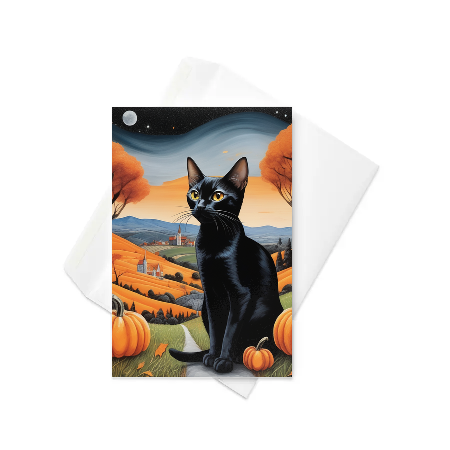 PugMug Custom Black Abyssinian Cat Greeting Card