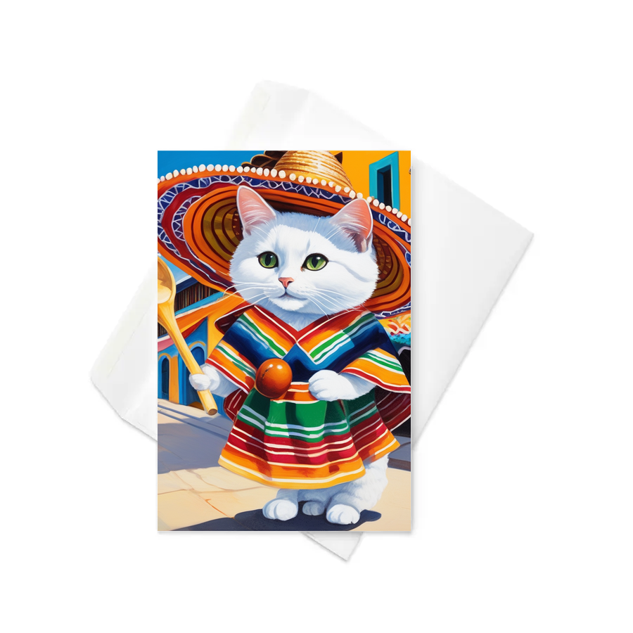 PugMug Custom White Companion Cat Greeting Card