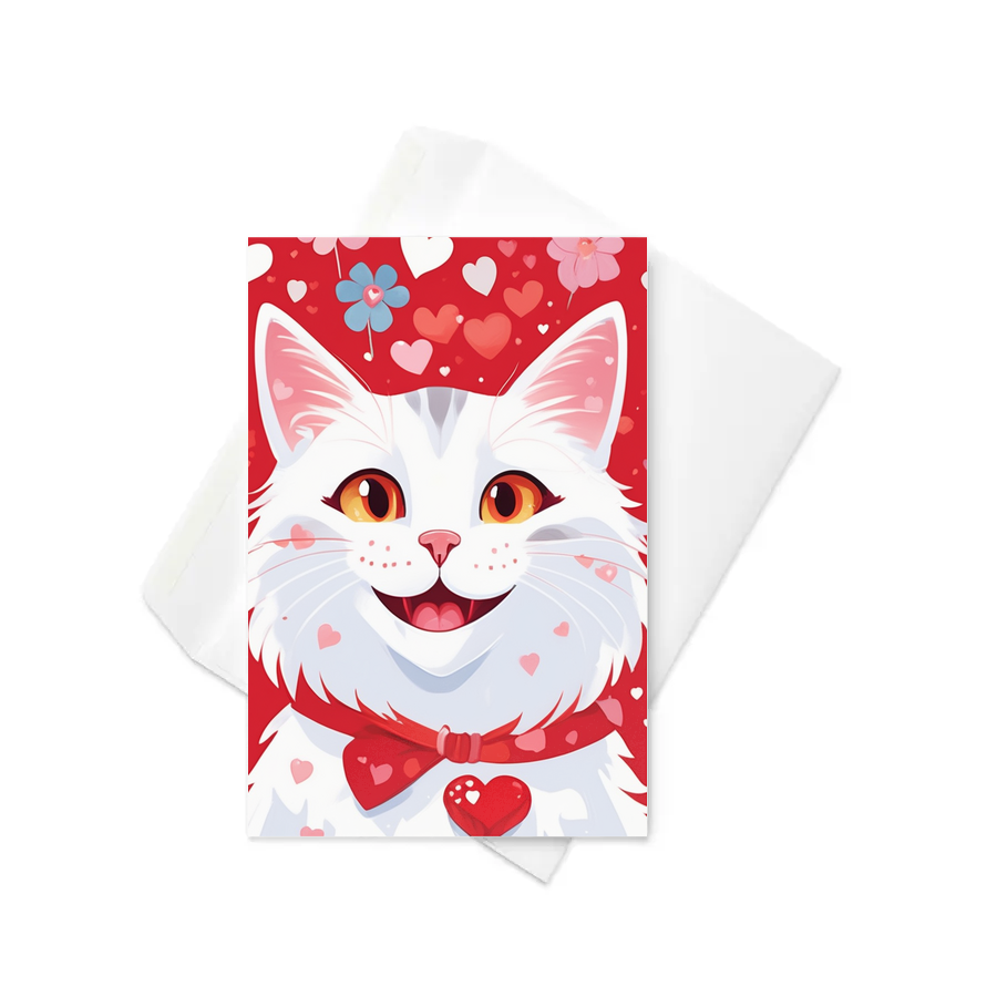 PugMug Custom White Companion Cat Greeting Card