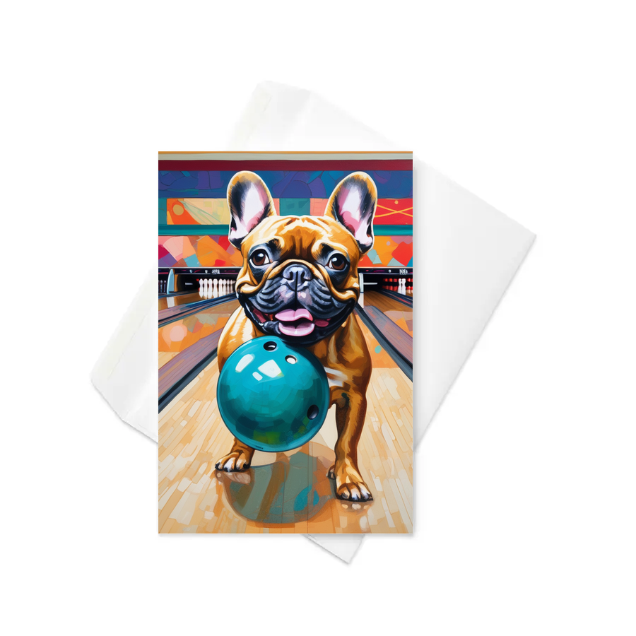 PugMug Custom Tan French Bulldog Greeting Card