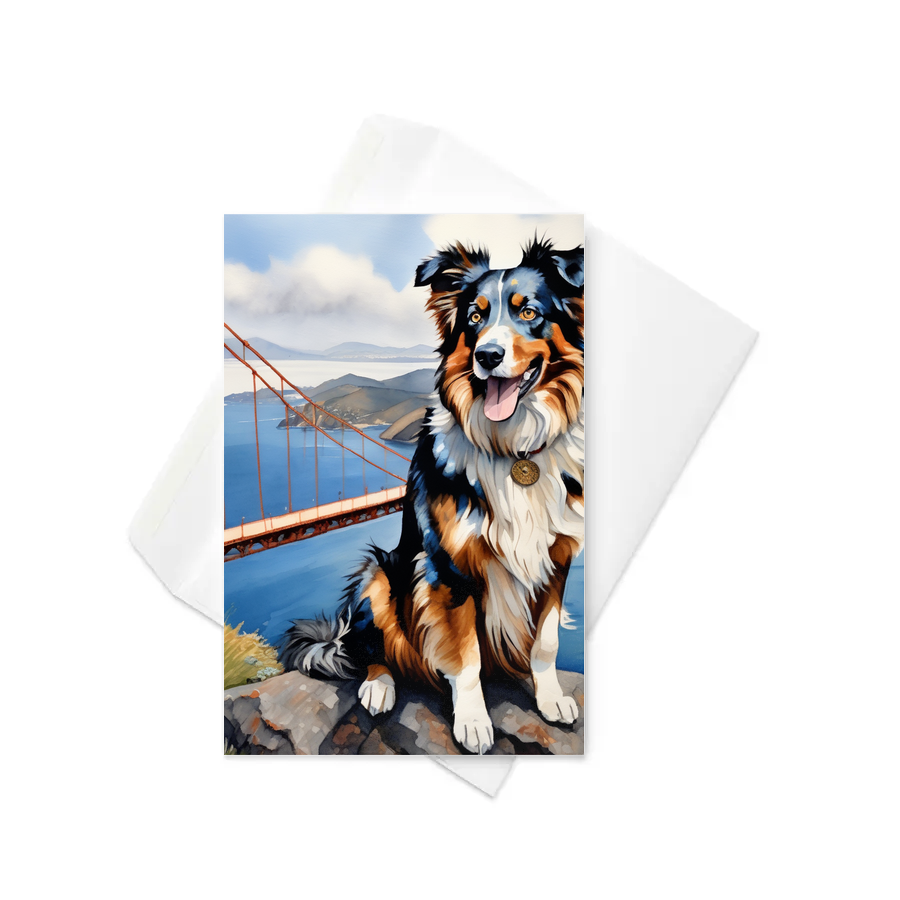 PugMug Custom Australian Shepherd Dog Greeting Card