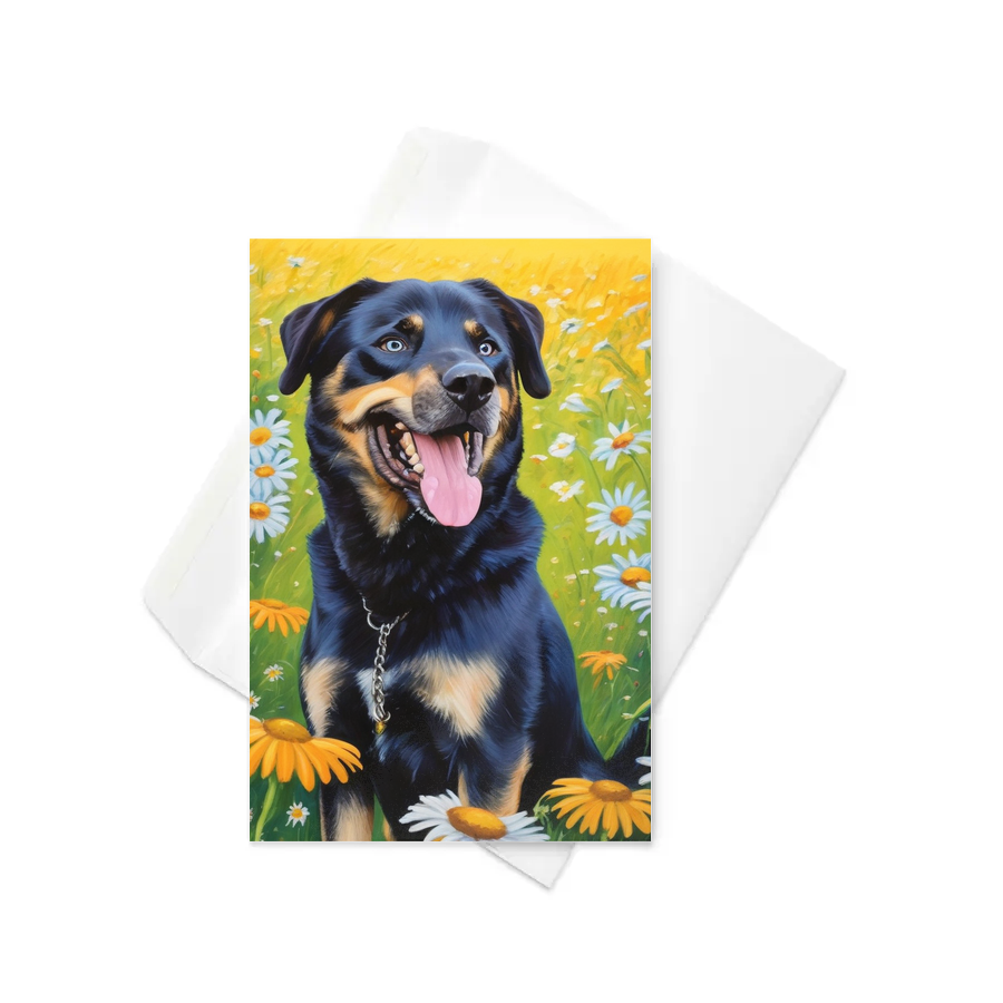 PugMug Custom Blue Greeting Card