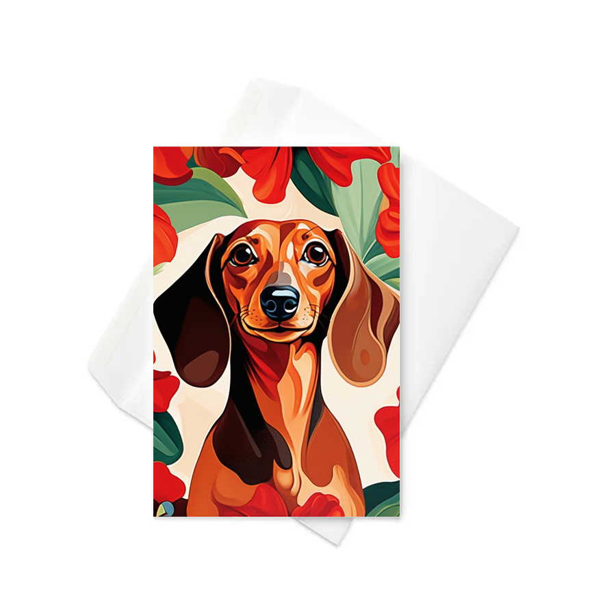 PugMug Custom Tan Dachshund Greeting Card