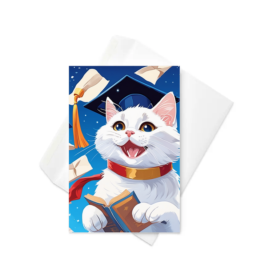 PugMug Custom White Companion Cat Greeting Card