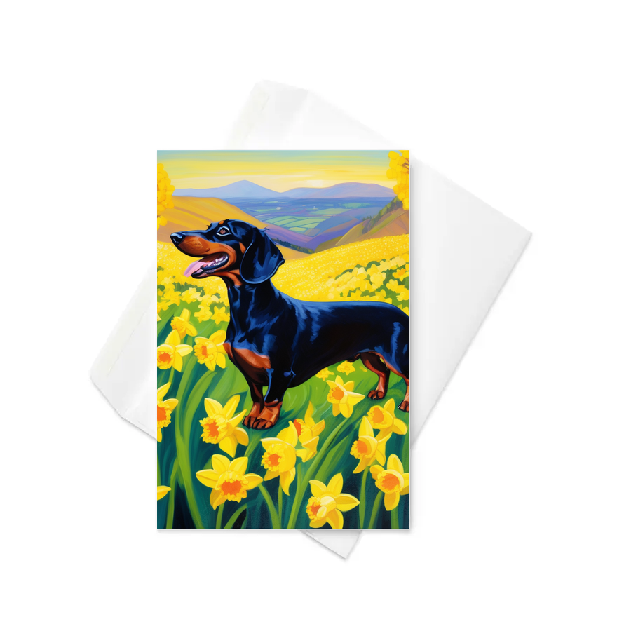 PugMug Custom Black Dachshund Greeting Card