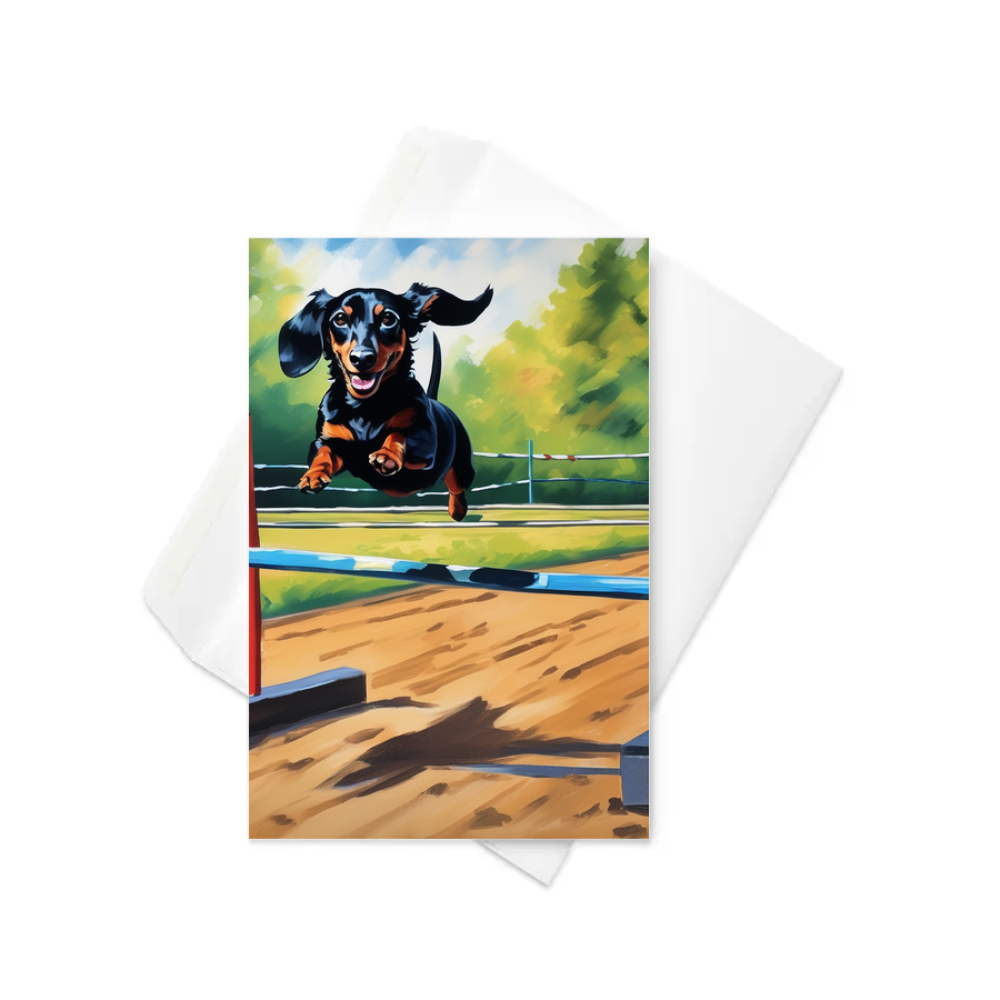 PugMug Custom Black Dachshund Greeting Card