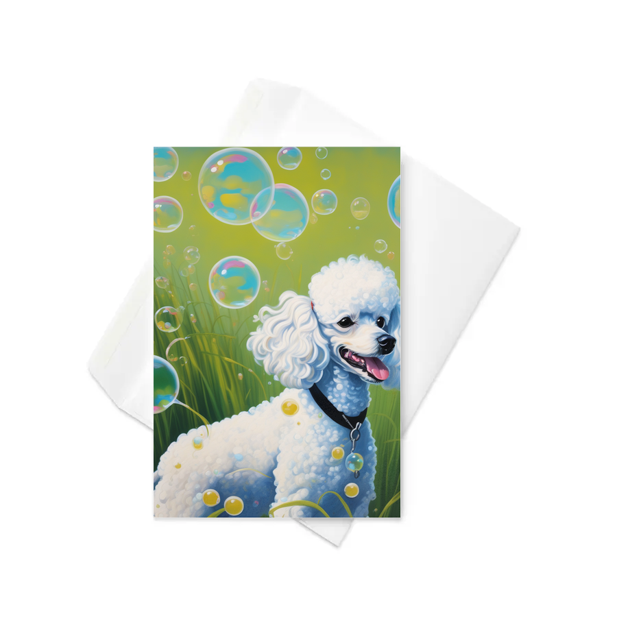 PugMug Custom White Poodle Greeting Card
