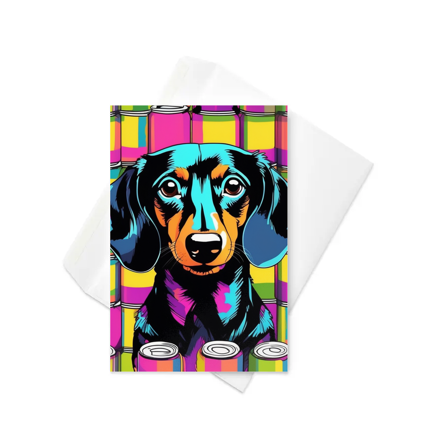 PugMug Custom Black Dachshund Greeting Card