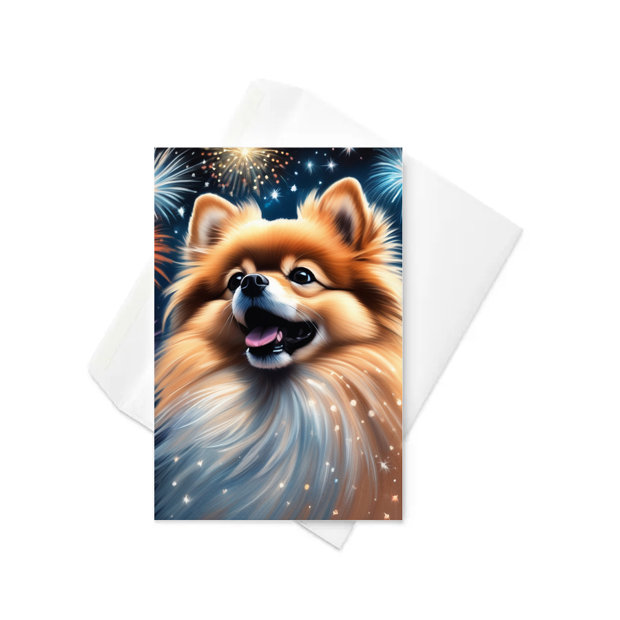 PugMug Custom Tan Pomeranian Greeting Card