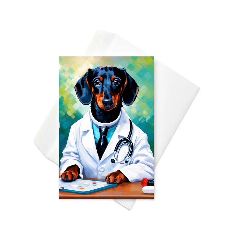 PugMug Custom Black Dachshund Greeting Card
