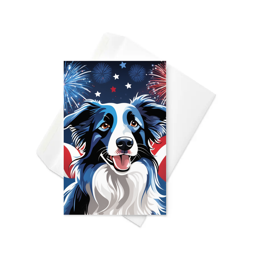 PugMug Custom Blue Merle Border Collie Greeting Card