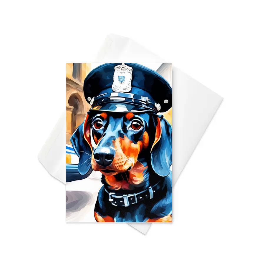PugMug Custom Black Dachshund Greeting Card