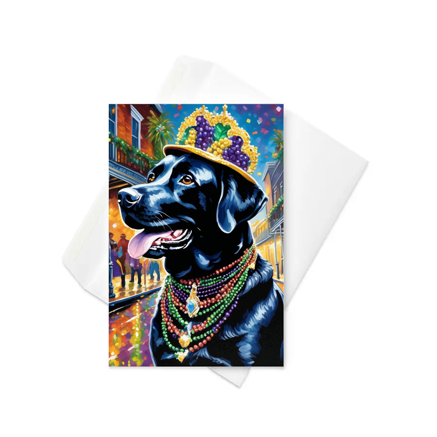 PugMug Custom Black Labrador Retriever Greeting Card
