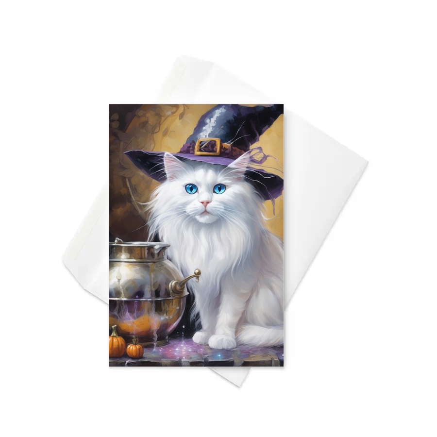 PugMug Custom White Ragdoll Cat Greeting Card