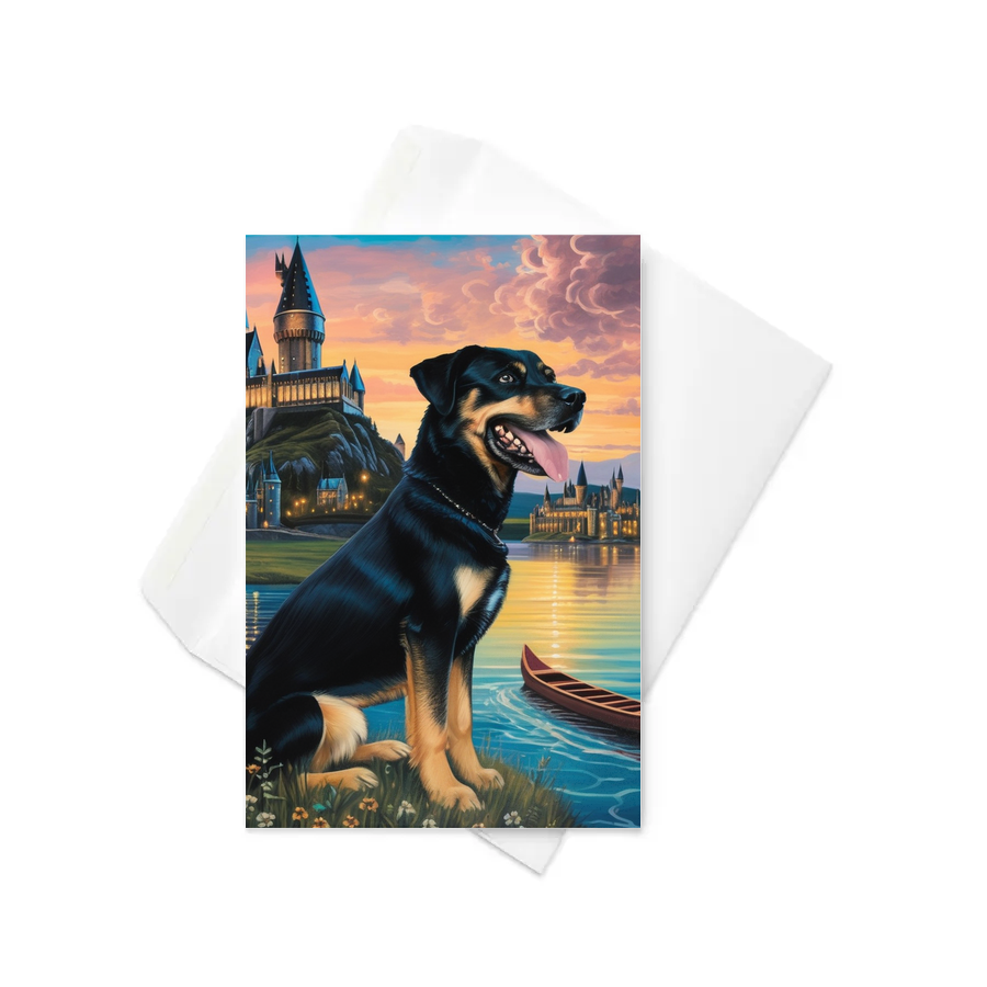 PugMug Custom Blue Greeting Card