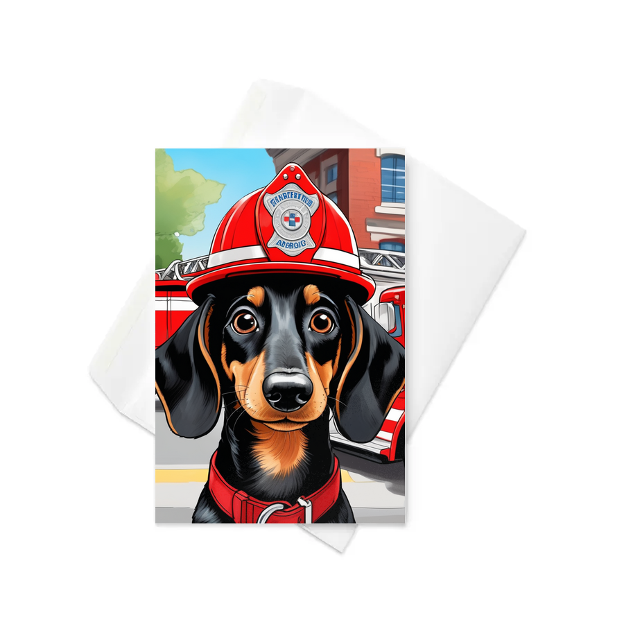 PugMug Custom Black Dachshund Greeting Card