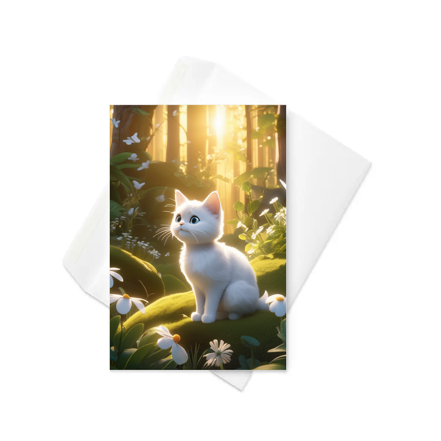 PugMug Custom White Companion Cat Greeting Card