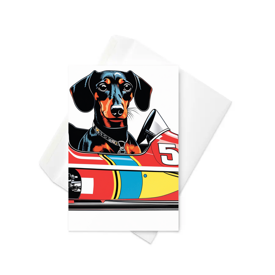 PugMug Custom Black Dachshund Greeting Card