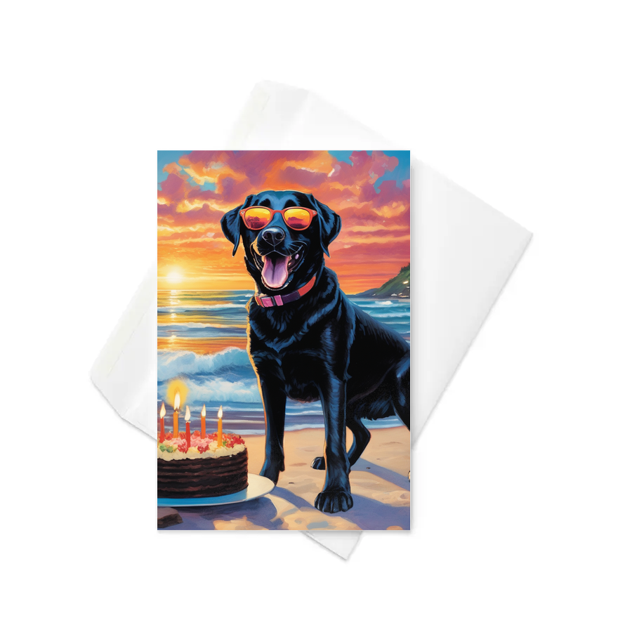 PugMug Custom Black Labrador Retriever Greeting Card