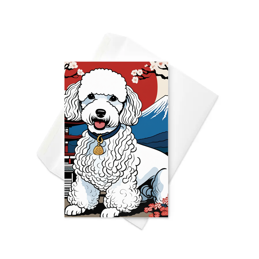PugMug Custom White Poodle Greeting Card