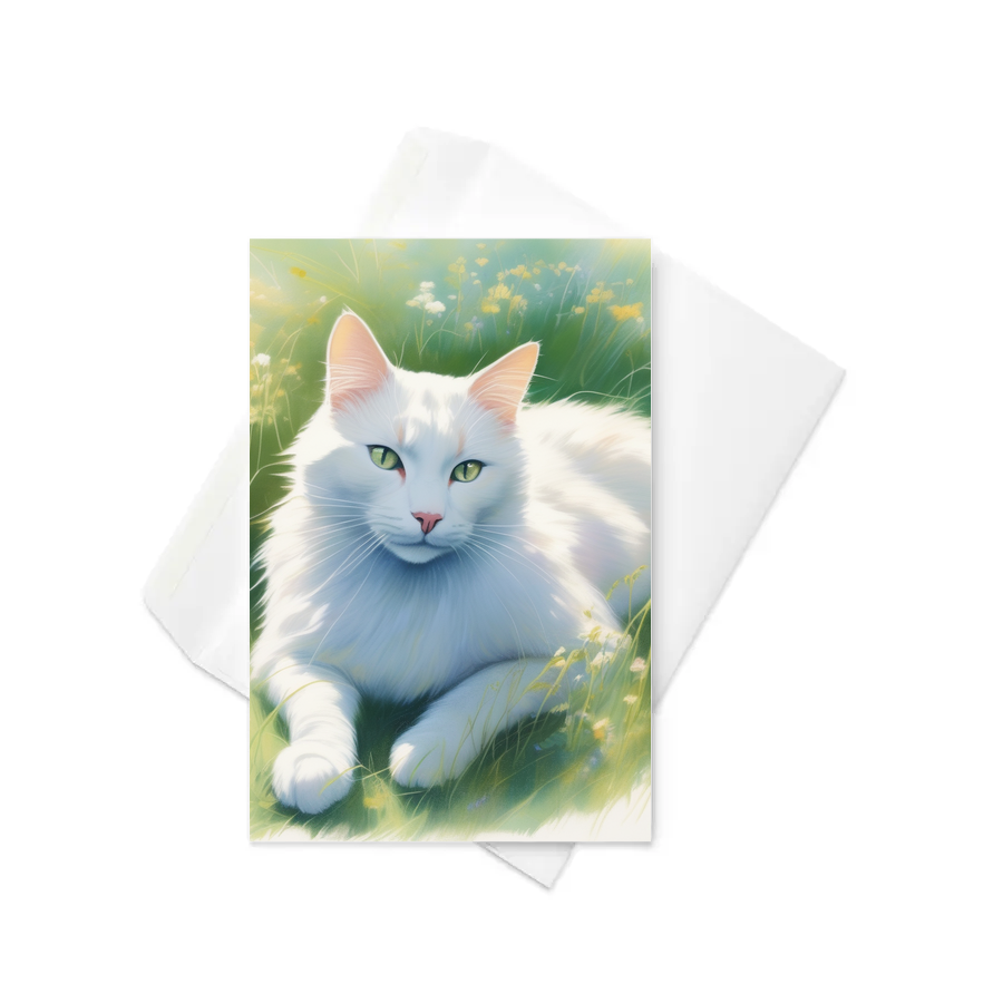 PugMug Custom White Companion Cat Greeting Card