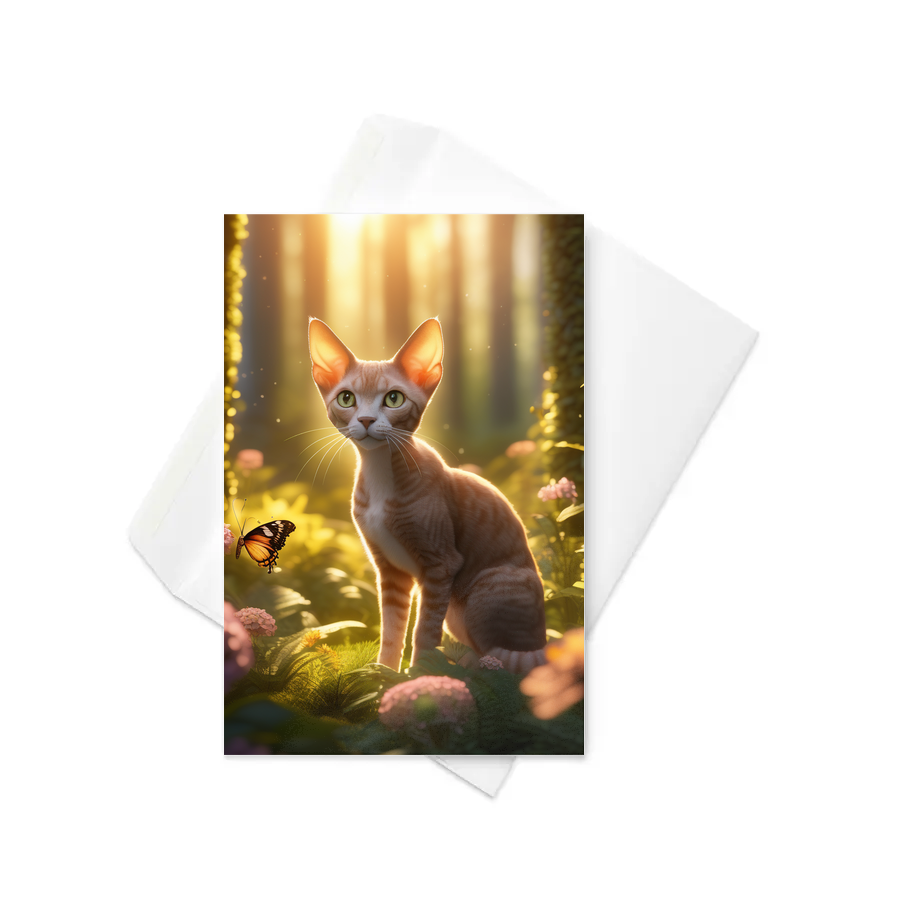 PugMug Custom Tabby Devon Rex Cat Greeting Card