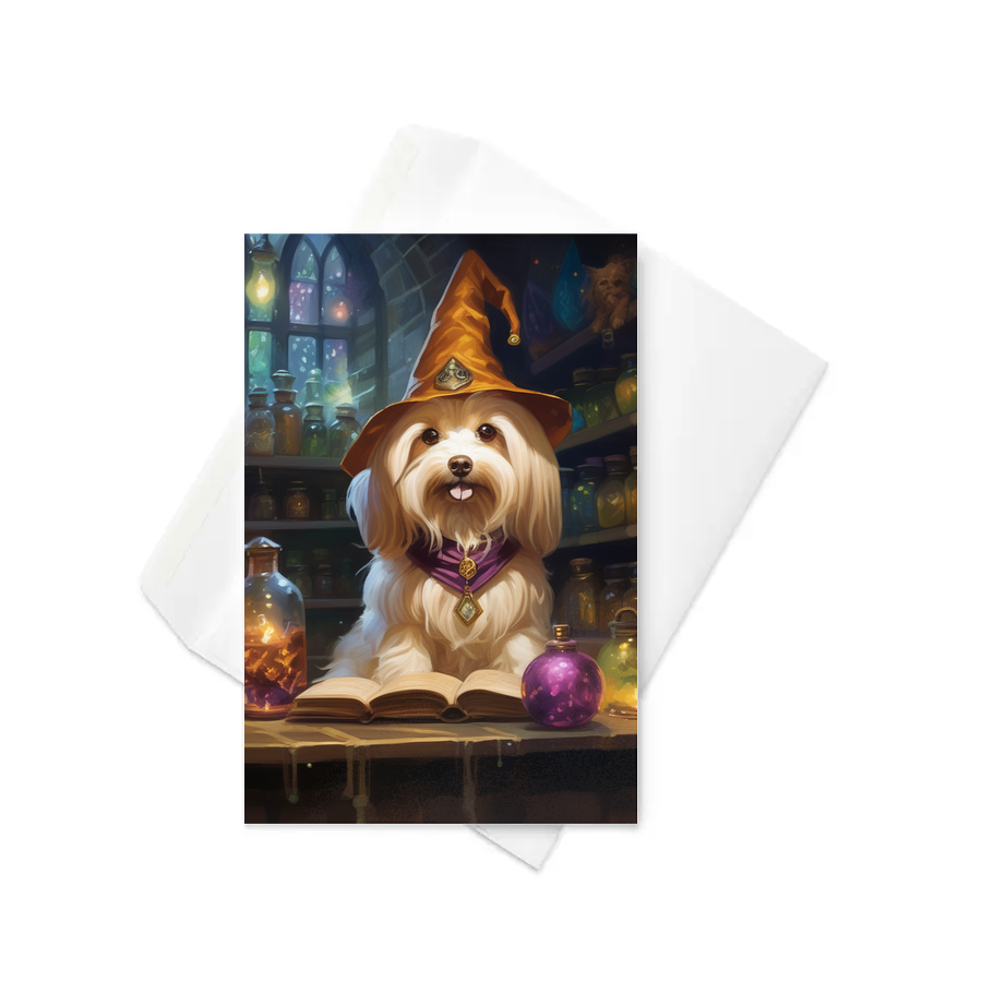 PugMug Custom Tan Havanese Dog Greeting Card