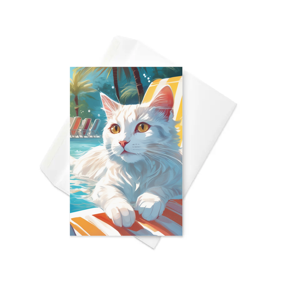 PugMug Custom White Companion Cat Greeting Card