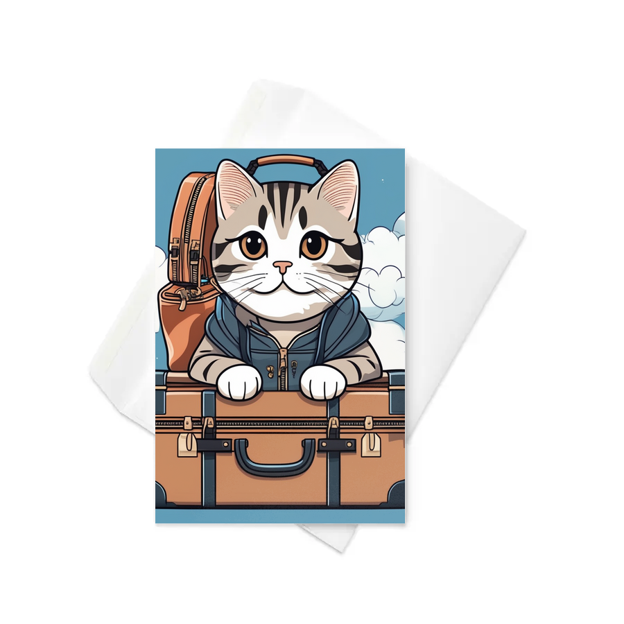 PugMug Custom Tabby Scottish Fold Cat Greeting Card