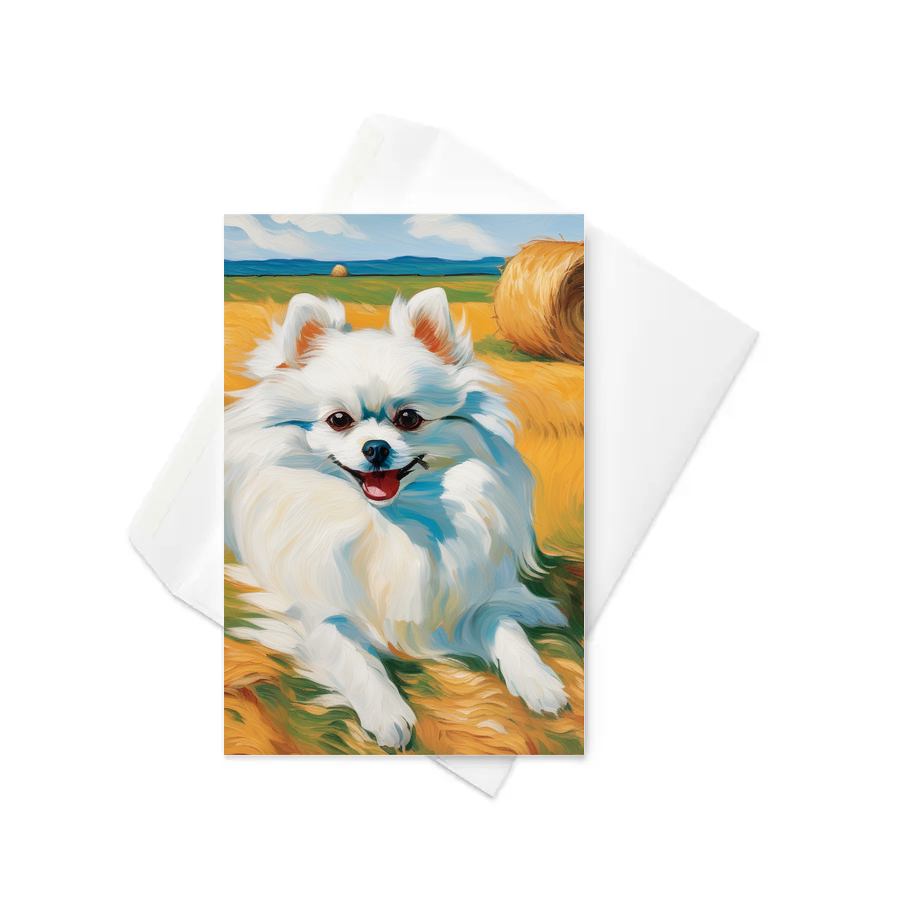 PugMug Custom White Pomeranian Greeting Card