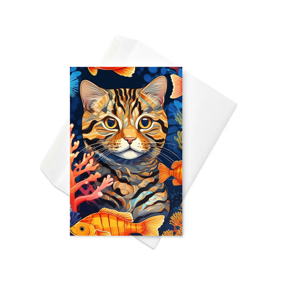 PugMug Custom Tabby Scottish Fold Cat Greeting Card